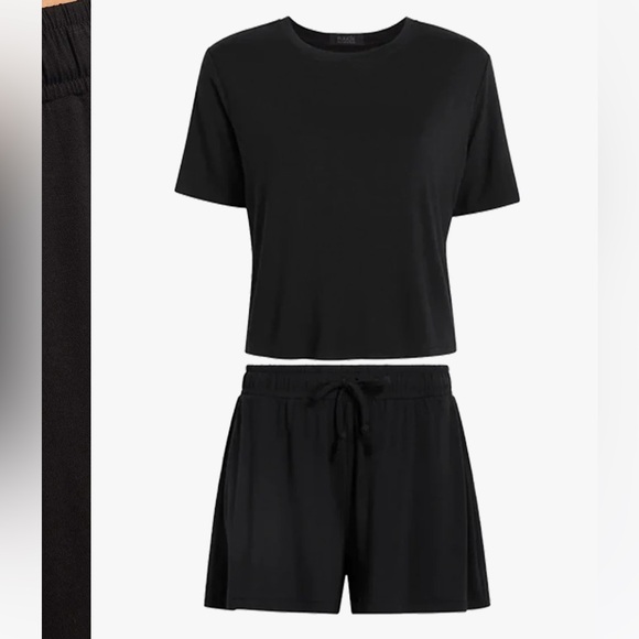 Black Short Sleeve Pajama Set - Picture 4 of 5